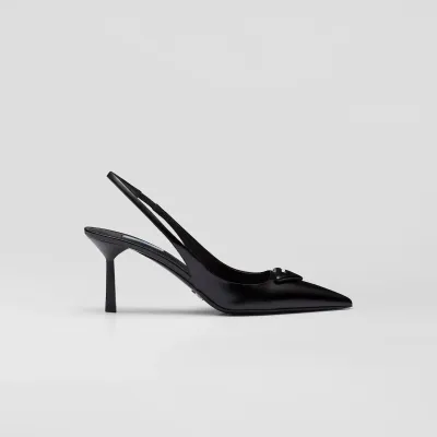 PRADA Shiny finish leather black High Heels Shoes