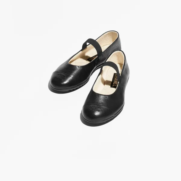 Chanel sheepskin black Mary Jane Shoes - Image 2
