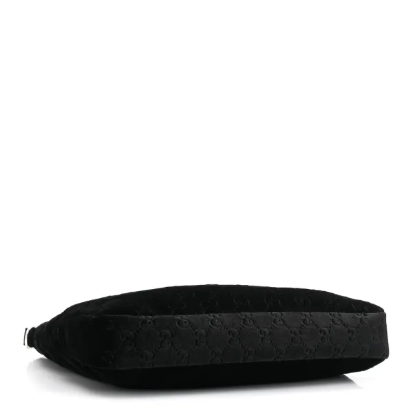 Gucci Small Jackie 1961 Hobo Black GG Monogram Velvet Silver Hardware - Image 6