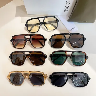 Loewe Pilot glasses leopard brown/leopard green/leopard rust/black/tawny/black sepia/black yellow color Size 47口23-145