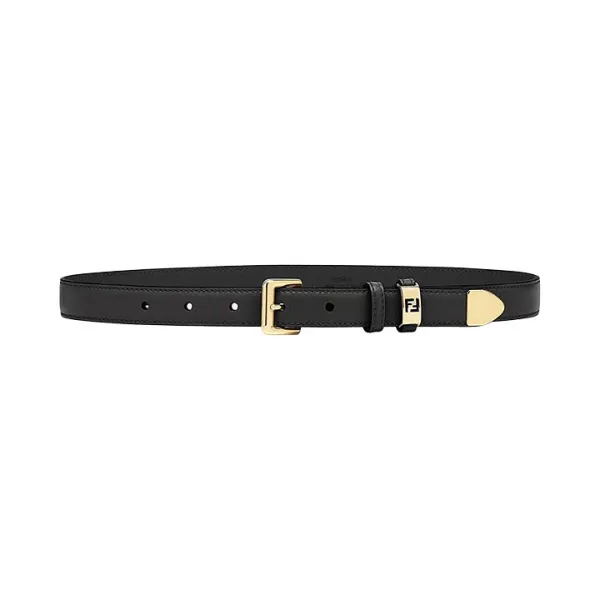Fendi Women's Forever Fendi Belt In Black/Beige Calfskin With Gold Hardware 30mm - Image 2