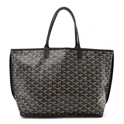 Goyard Reversible Anjou Tote PM Black Goyardine Canvas
