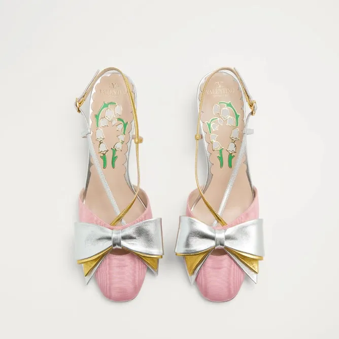 VALENTINO Crystal decorated sheepskin heels (4.5cm high heel)