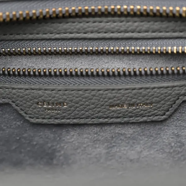 Celine Micro Luggage Kohl Baby Drummed Calfskin Leather Gold Hardware - Image 7