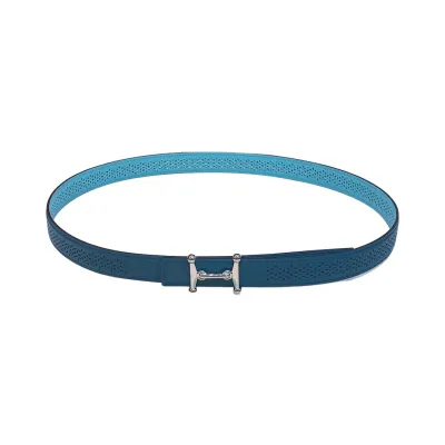 Hermès Women' s Rivage H Buckle Belt In Blue/Red/Orange/Black/Brown/Orange/Beige/Etoupe Calfskin With Gold/Silver Hardware 24mm