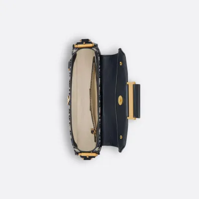 Dior Small Streetchic Bag In Blue Dior Oblique Jacquard and Smooth Calfskin With Gold Hardware