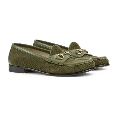 Gucci green horse bit buckle flat bottom Loafers