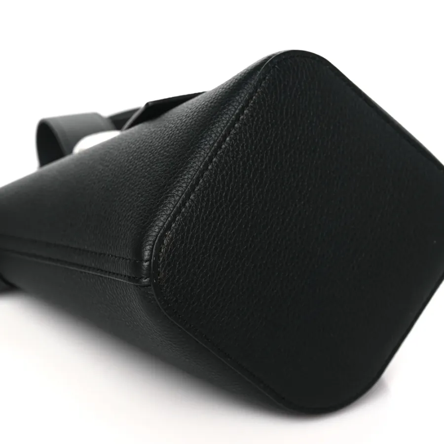 Loewe Pebble Bucket Bag Mini Black Soft Grained Calfskin Leather Palladium Hardware