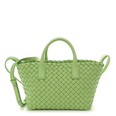 Bottega Veneta Mini Intrecciato Cabat Light Green Nappa Leather