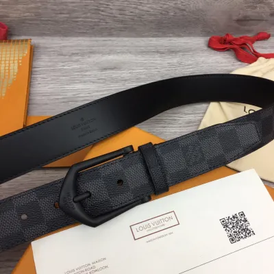 Louis Vuitton Men's Timeless Reversible Belt In Brown/Black Monogram And Damier Canvas With Black Hardware 35mm