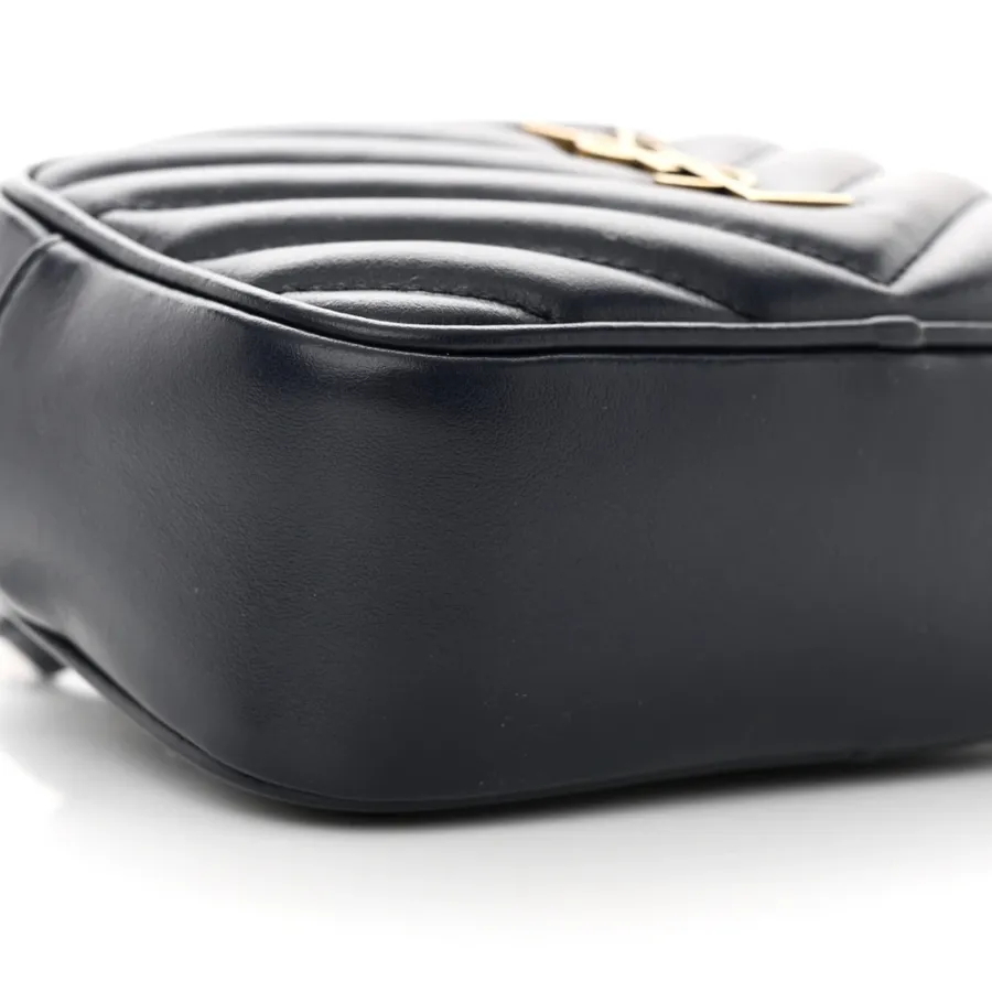 Saint Laurent Small Lou Belt Bag Deep Marine Monogram Calfskin Matelasse Leather Gold Hardware