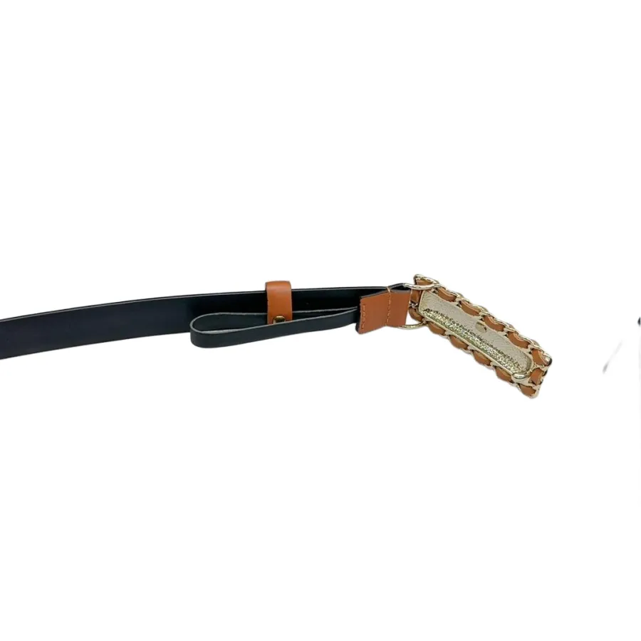 Chanel Women's Rectangled Buckle Thin Belt In Brown/Arrowroot/Champagne Gold/Pink/Pale Pink/Red/Black/White Calfskin With Gold/Silver Hardware 20mm