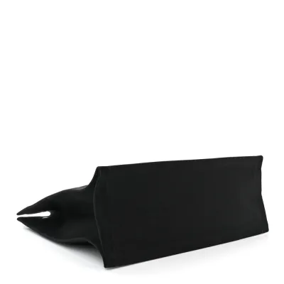 Saint Laurent Large Rive Gauche Tote Black Linen & Calfskin Leather