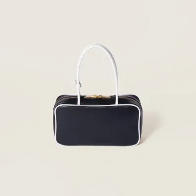 Miu Miu Calfskin Leather Beau Black Top-Handle Bags