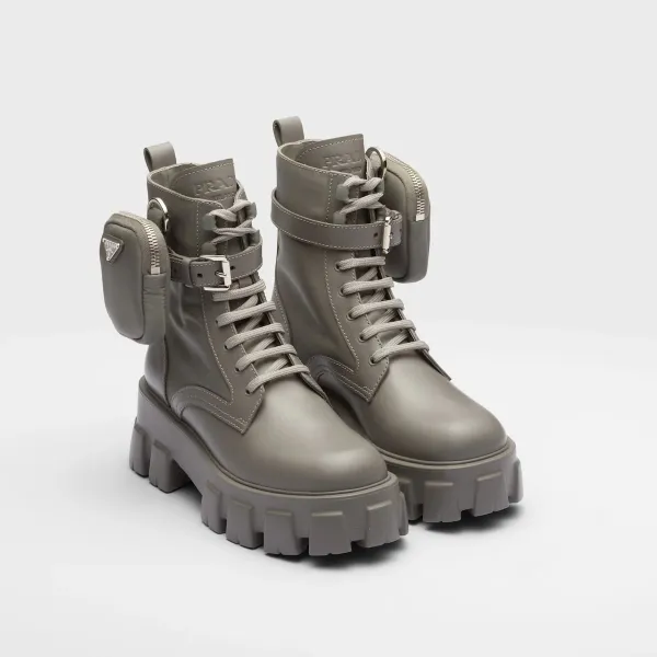 PRADA Marbled grey leather boots (with pouch) - Image 2