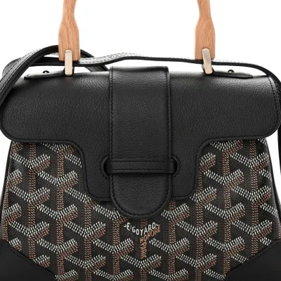Goyard Mini Saigon Black Goyardine Canvas Silver Hardware