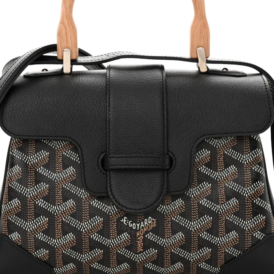 Goyard Mini Saigon Black Goyardine Canvas Silver Hardware