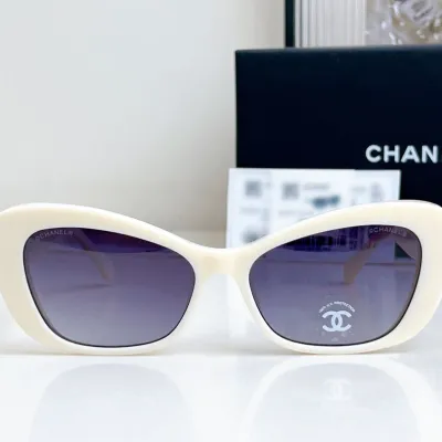CHANEL glasses white gold color size 56口16-140