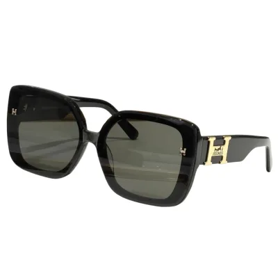 Hermès square frame glasses leopard/orange/black silver/black gold/green/green leopard color Size 55-18-145