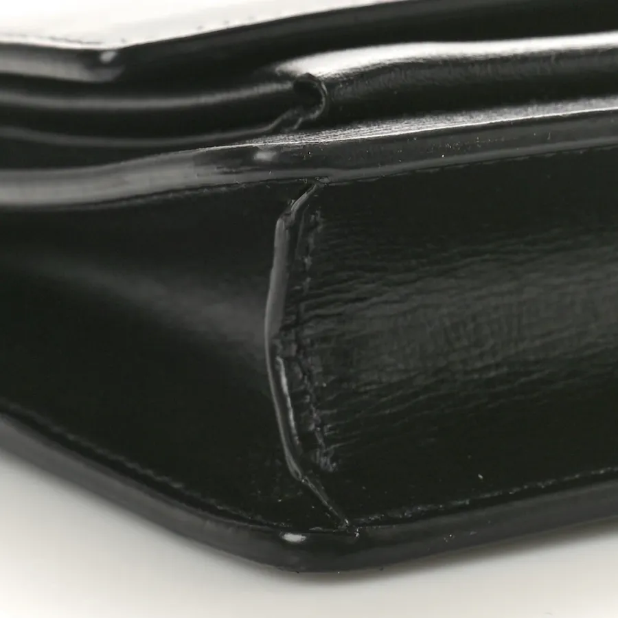 Saint Laurent Small Sunset Chain Wallet Black Monogram Calfskin Leather Black Hardware