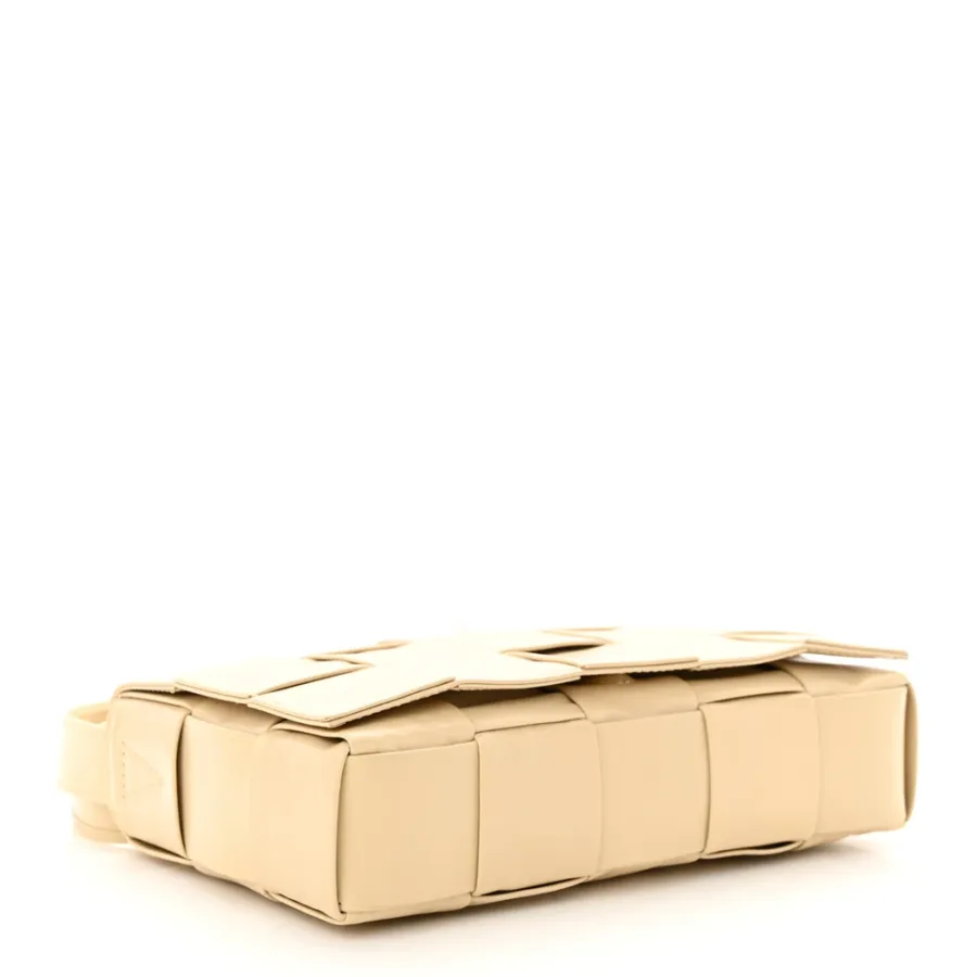 Bottega Veneta Maxi Intrecciato Cassette Crossbody Bag Porridge Paper Calfskin Leather