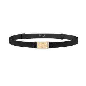 Dior Women' s Square Buckle Belt In Black/White/Brown/Blue Calfskin With Gold Hardware 20mm