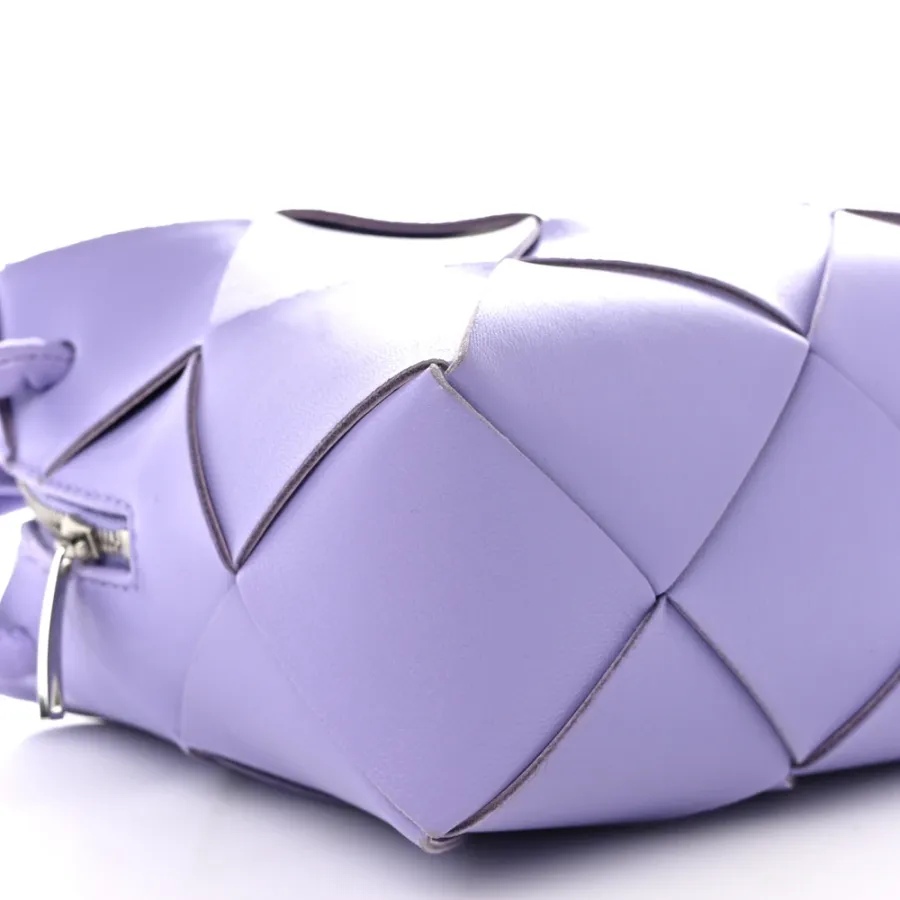 Bottega Veneta Maxi Intrecciato Small Cassette Camera Bag Wisteria Lambskin Leather