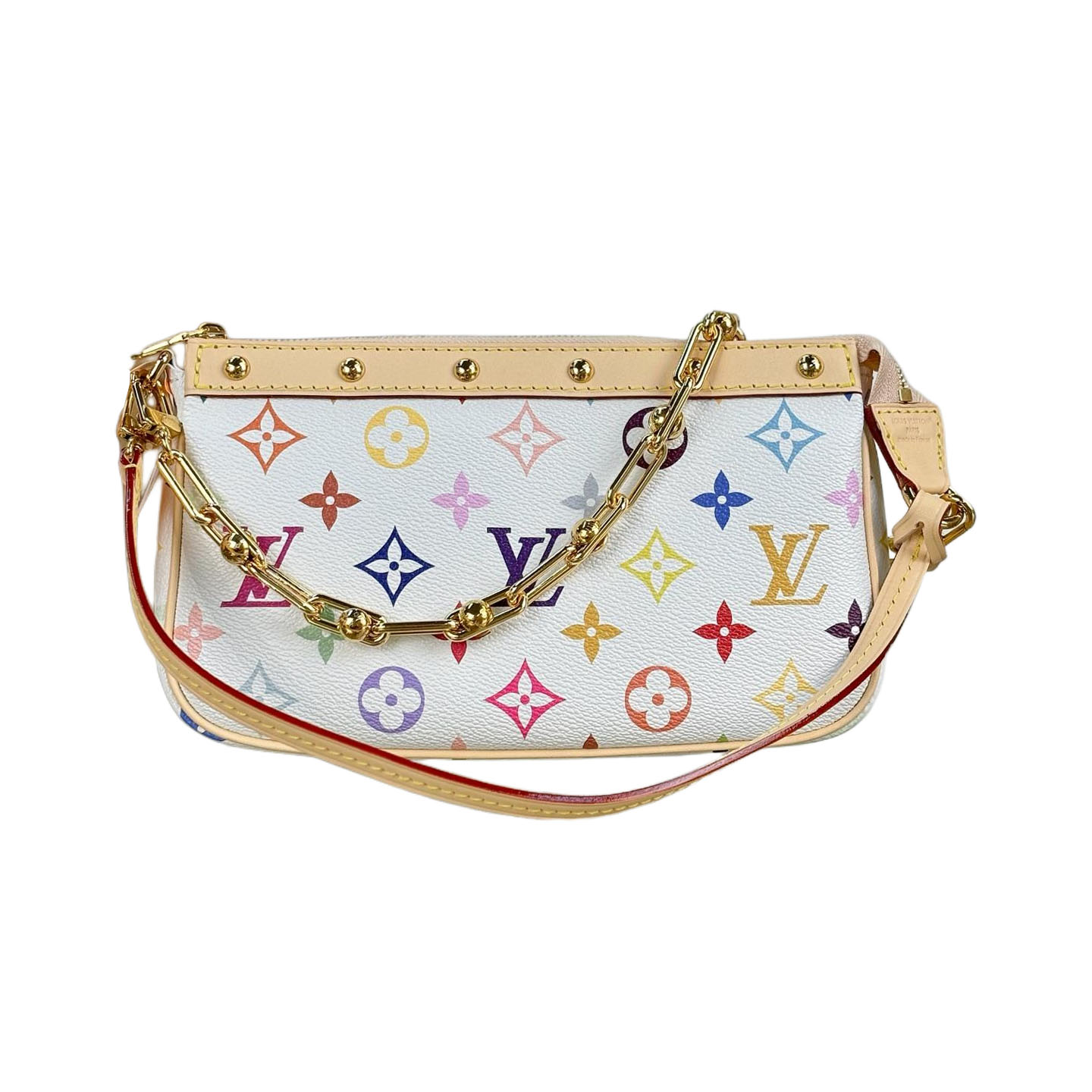 Louis Vuitton x Murakami Takashi Pochette Accessoires Multicolor Branco/Preto com Ferragens Douradas/Prateadas