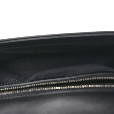 Gucci Small Petite GG Top Handle Shoulder Bag Black Calfskin Leather Silver Hardware