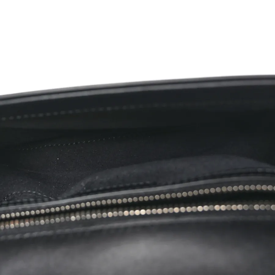 Gucci Small Petite GG Top Handle Shoulder Bag Black Calfskin Leather Silver Hardware