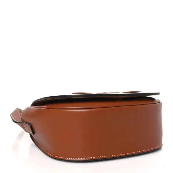 Celine Small Cuir Triomphe Folco Crossbody Bag Tan Smooth Calfskin Leather Gold Hardware - Image 6