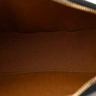 Celine Medium Ava Logo Triomphe Shoulder Bag Khaki Camouflage Canvas & Calfskin Leather Gold Hardware