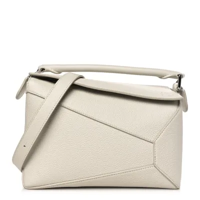 Loewe Puzzle Bag Small Soft White Soft Grained Calfskin Leather