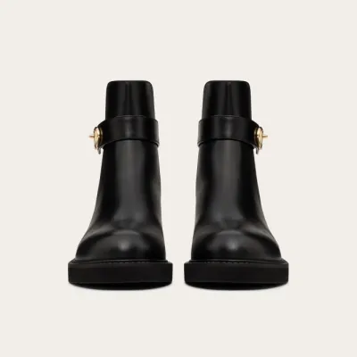 VALENTINO VLOGO LOCKER Calf leather ankle boots (heel height 4cm)