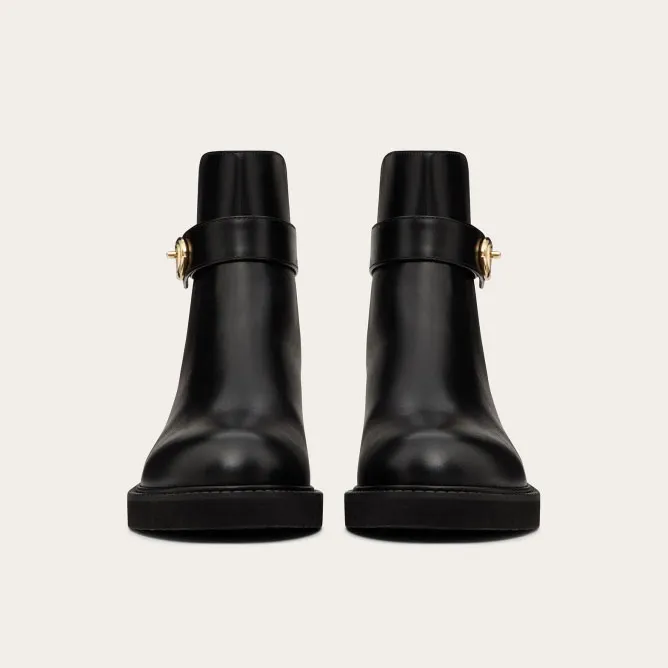 VALENTINO VLOGO LOCKER Calf leather ankle boots (heel height 4cm)