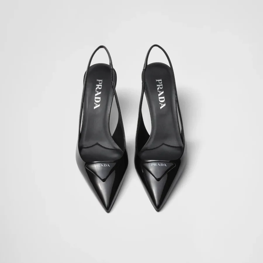 PRADA Patent paint leather Black High Heels Shoes