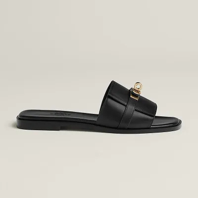 HERMES  Giulia Black Slippers