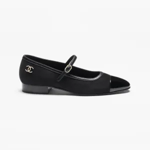 Chanel suede, varnished calfskin Black Mary Jane Shoes
