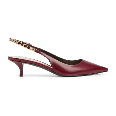 Gucci red pointed heels high heels shoes Rear lace up high heels