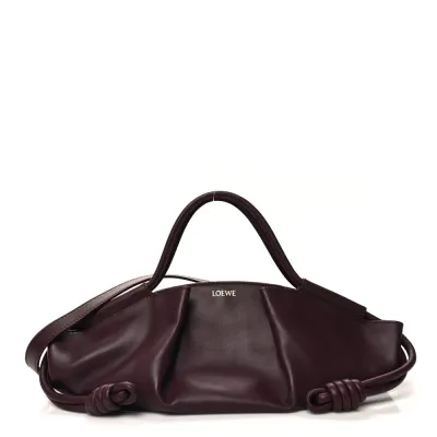 Loewe Paseo Bag Small Burgundy Shiny Nappa Calfskin Leather