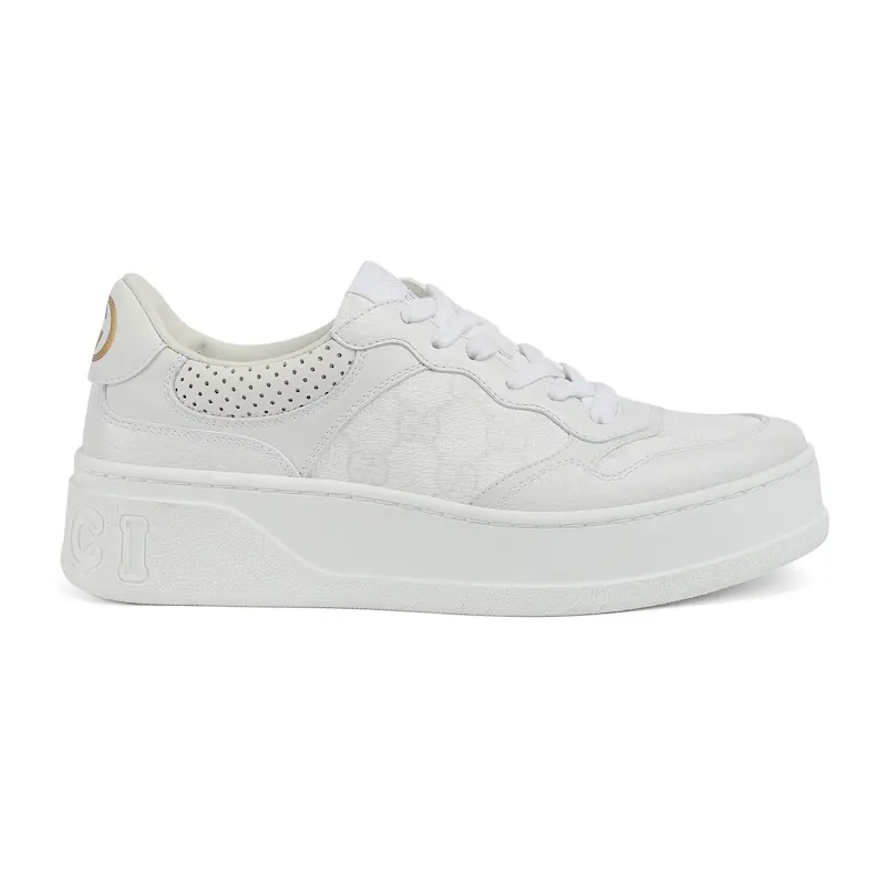 Gucci GG estampado em relevo tênis esportivo branco Sneakers