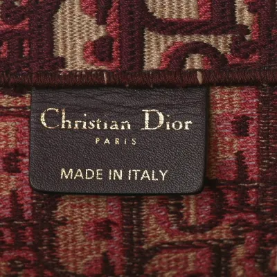 Dior Large Book Tote Burgundy Multicolor Oblique Canvas