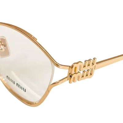 Miu Miu square frame glasses gold/silver color transparent lens Size 55口19-140