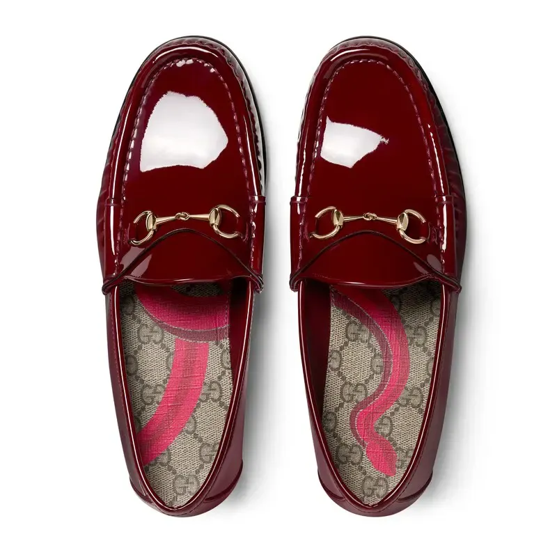 Gucci red horse bit buckle flat bottom Loafers