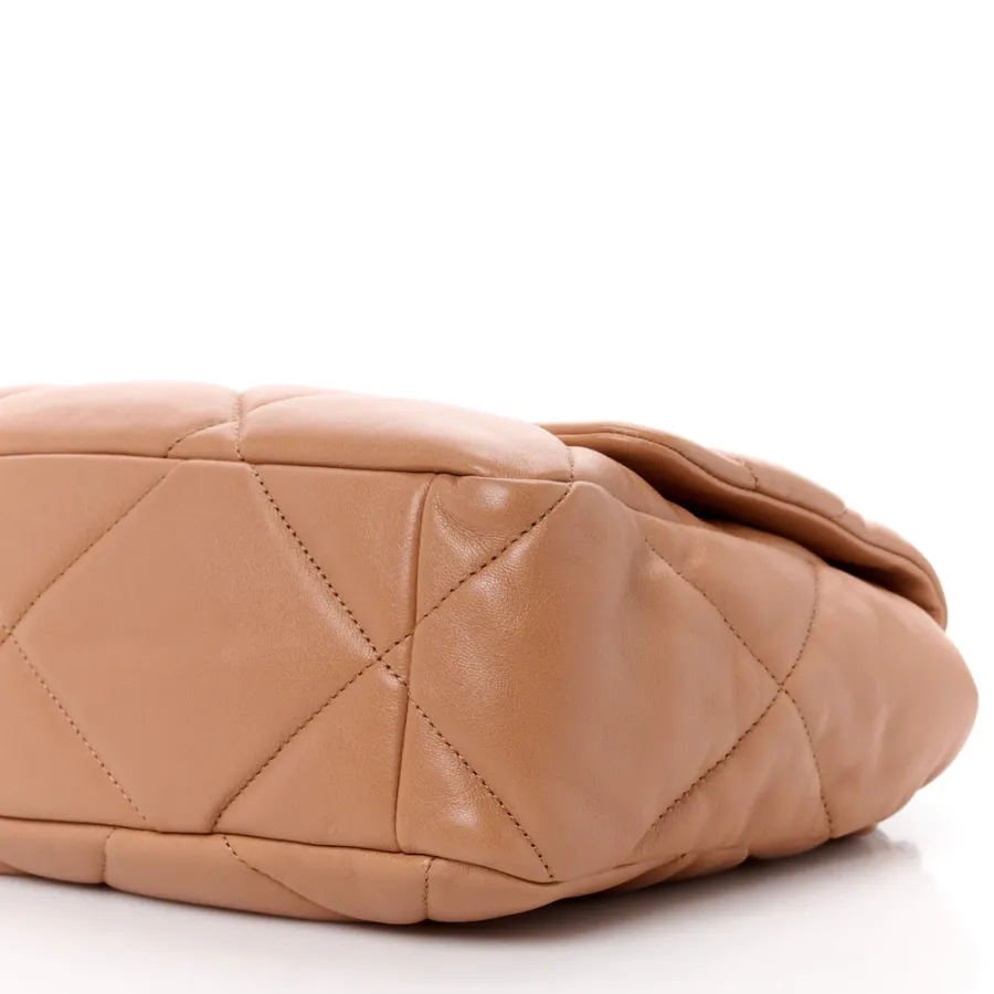 Grade Chanel 19 Brown Lambskin Handbag