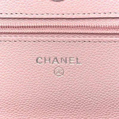 Grade Chanel Wallet On Chain - Light Pink Caviar
