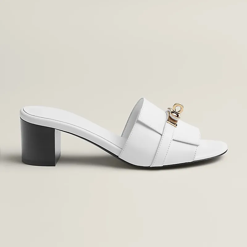 HERMES Gigi High Heels Sandal High-heeled slippers white Slippers