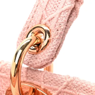 Dior Medium Lady D-Lite Bois De Rose Cannage Embroidered Canvas Gold Hardware