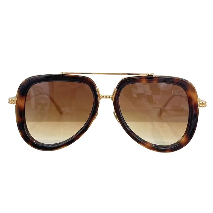 Valentino Pilot glasses leopard/white/black/black gold/purple silver/purple black color Size 53口18-143