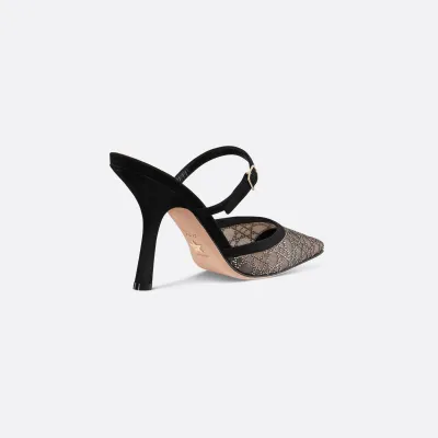 Dior black stiletto heels pointed high heels sandals